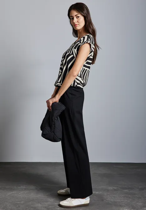Bedruckte Bluse Black