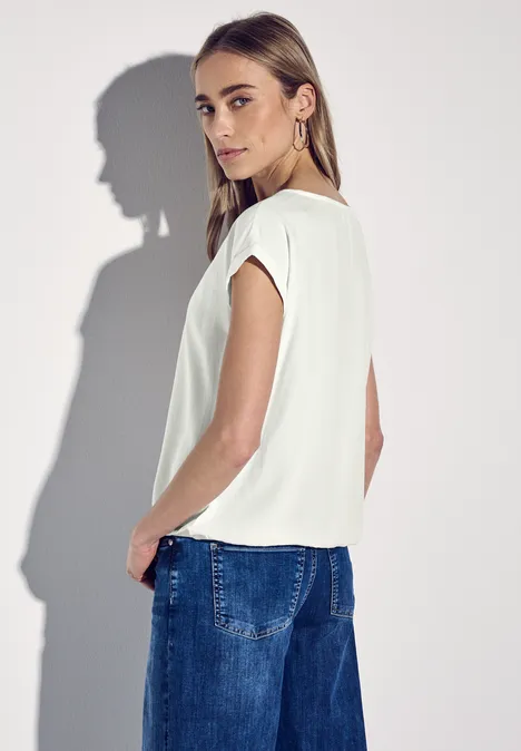 Bluse in Unifarbe off white