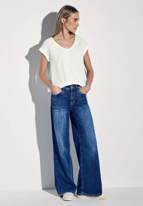 Bluse in Unifarbe off white
