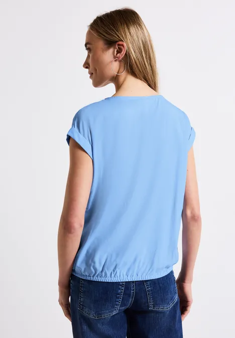 Bluse in Unifarbe original blue