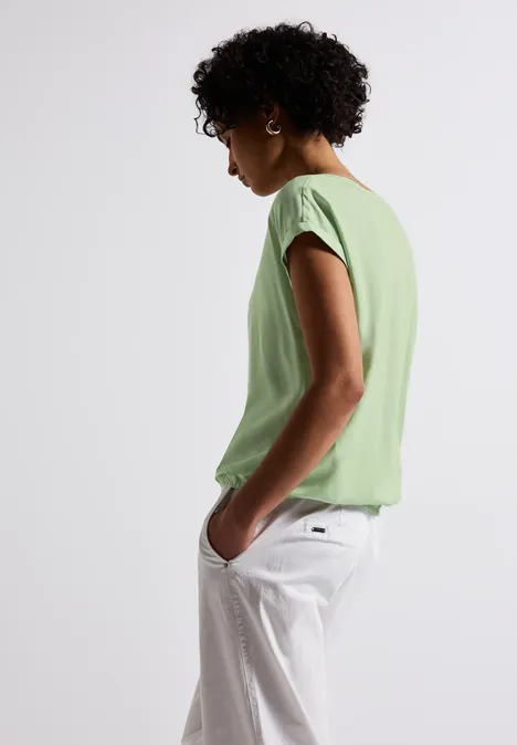 Bluse in Unifarbe soft jade green