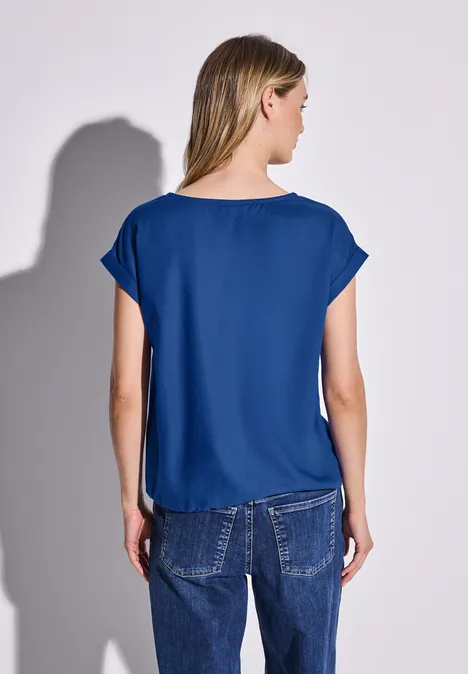 Bluse in Unifarbe dodger blue