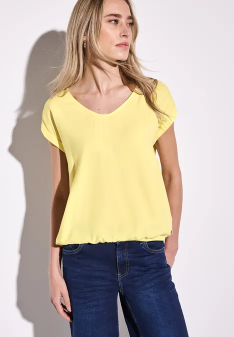 Bluse in Unifarbe solar yellow