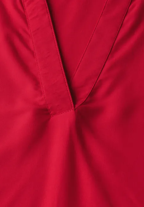 Bluse in Unifarbe glory red