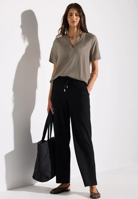 Bluse in Unifarbe vintage stone
