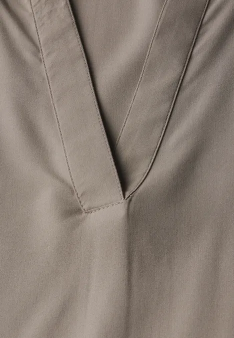 Bluse in Unifarbe vintage stone