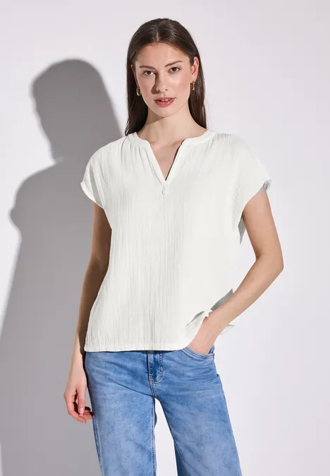 Musselin-Bluse off white