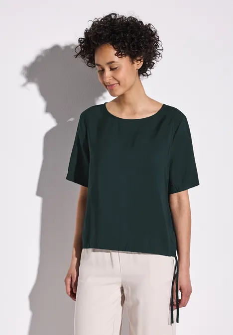 Bluse in Unifarbe hunter green