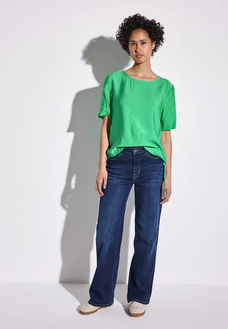 Bluse in Unifarbe tendril green