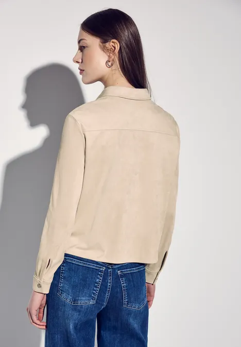 Chemisier en velours cotton beige