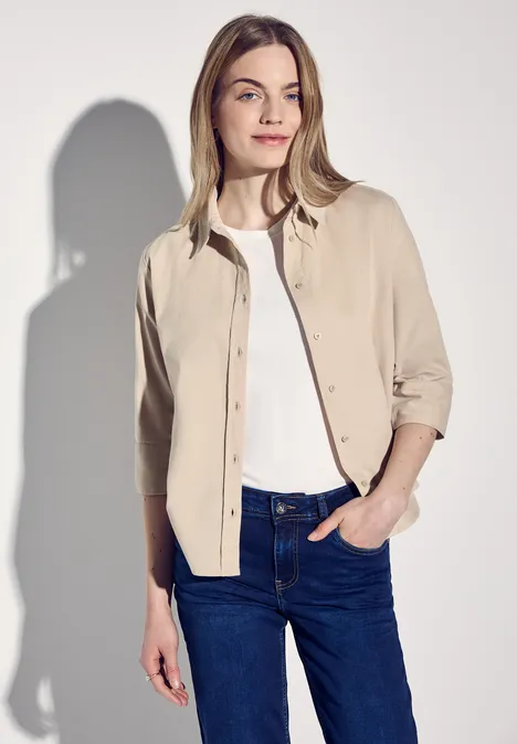 Cordbluse cotton beige