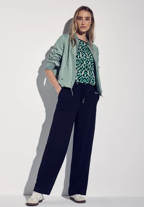 Bluse mit Raffung am Arm hunter green