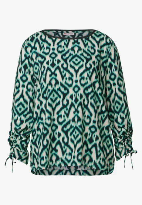 Bluse mit Raffung am Arm hunter green