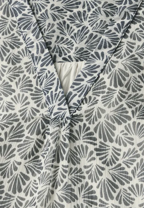 Chiffon-Top mit Rüschen deep blue