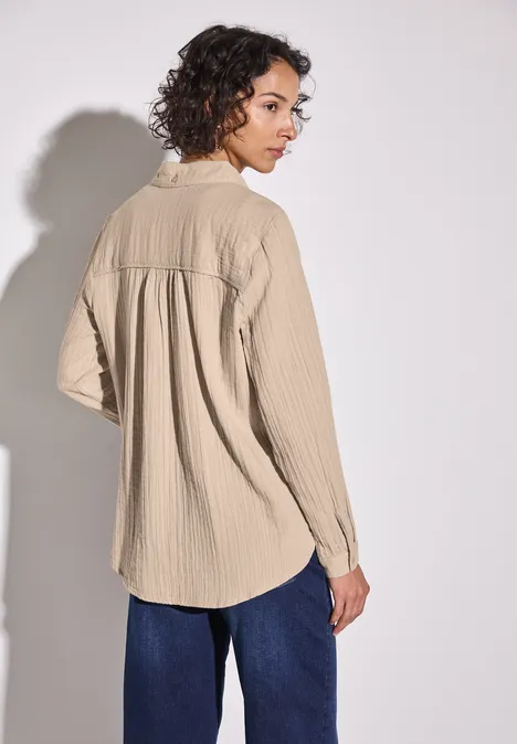 Chemisier en mousseline cotton beige