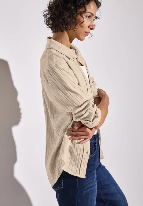 Chemisier en mousseline cotton beige