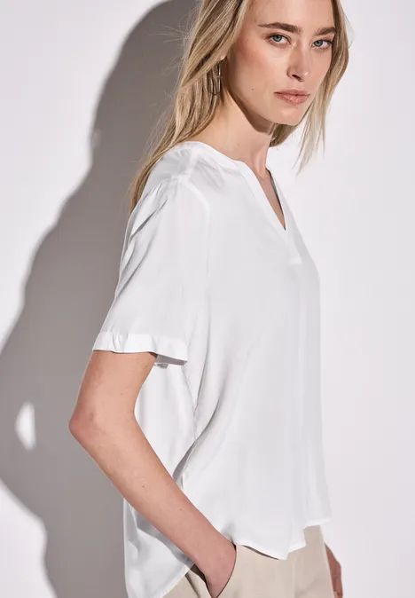 Bluse in Unifarbe White
