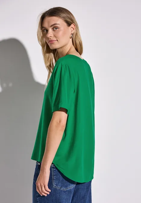 Bluse in Unifarbe glowing green