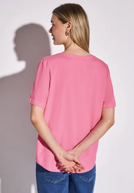 Bluse in Unifarbe sunset pink