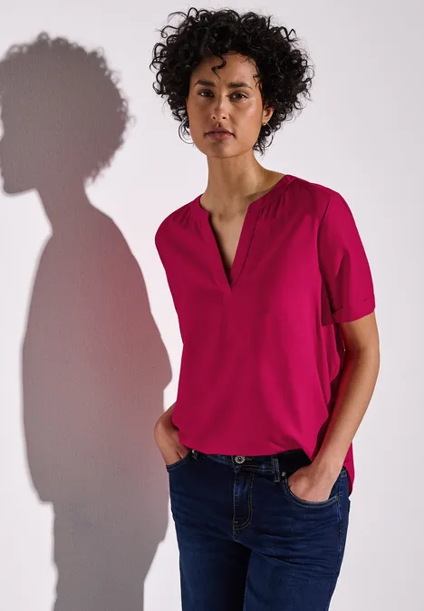 Bluse in Unifarbe juicy berry
