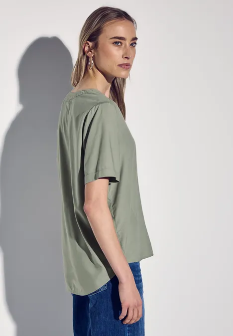 Bluse in Unifarbe dusty milky green