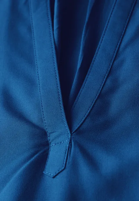 Bluse in Unifarbe dodger blue