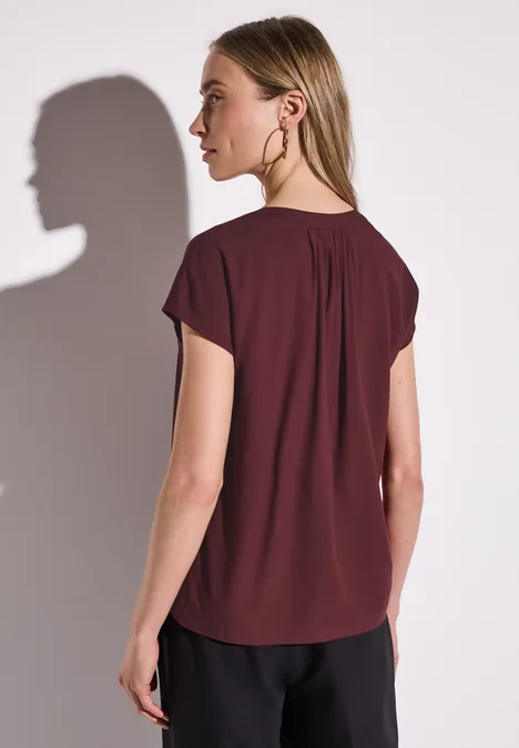 Bluse in Unifarbe dark cherry red