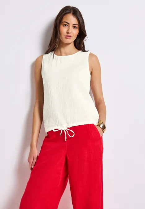 Musselin Blusentop off white