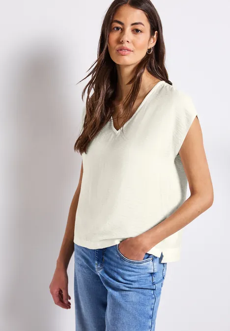 V-Neck Blusenshirt off white