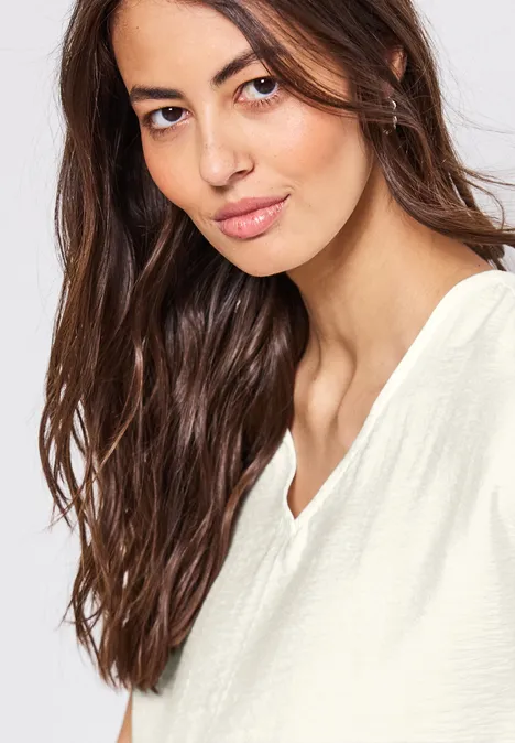 V-Neck Blusenshirt off white