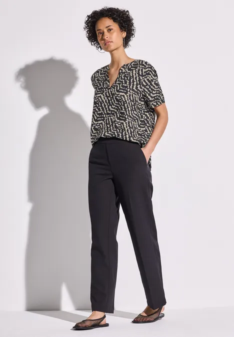 Bedruckte Bluse Black