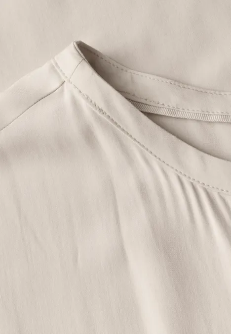 Bluse mit elastischem Saum moonstone sand