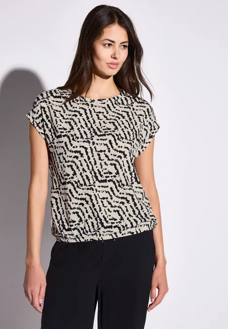 Bedruckte Bluse moonstone sand