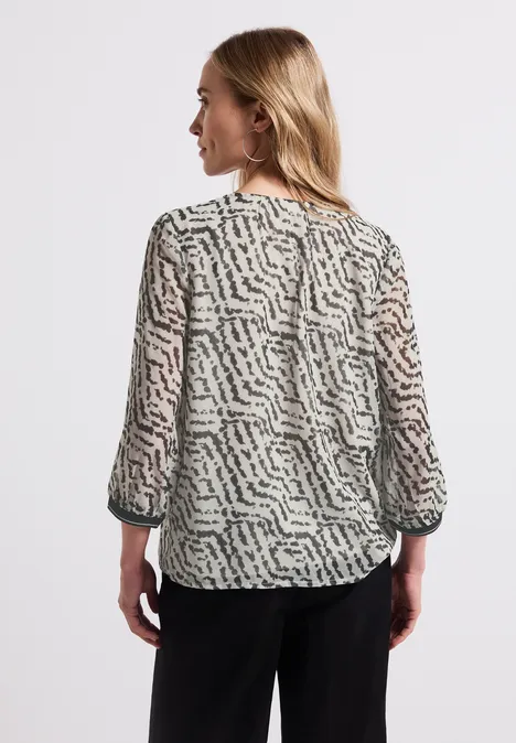 Chiffon-Tunika mit Raffung moonstone sand