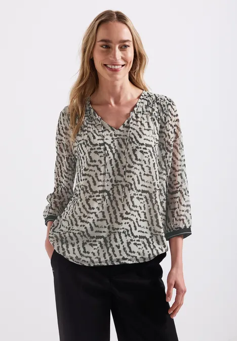 Chiffon-Tunika mit Raffung moonstone sand