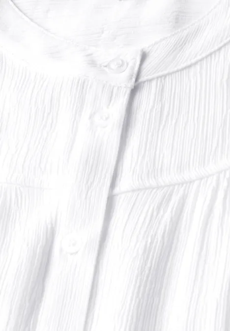Blouse crinkle avec fronces White