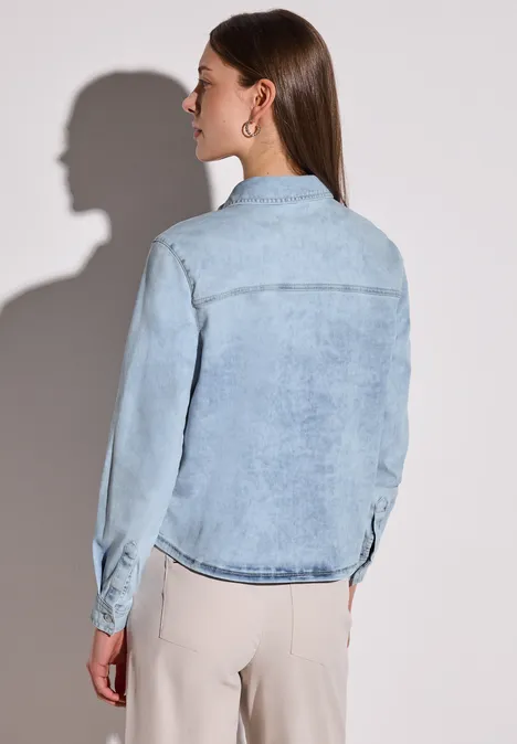 Chemisier en denim Light Blue Random washed