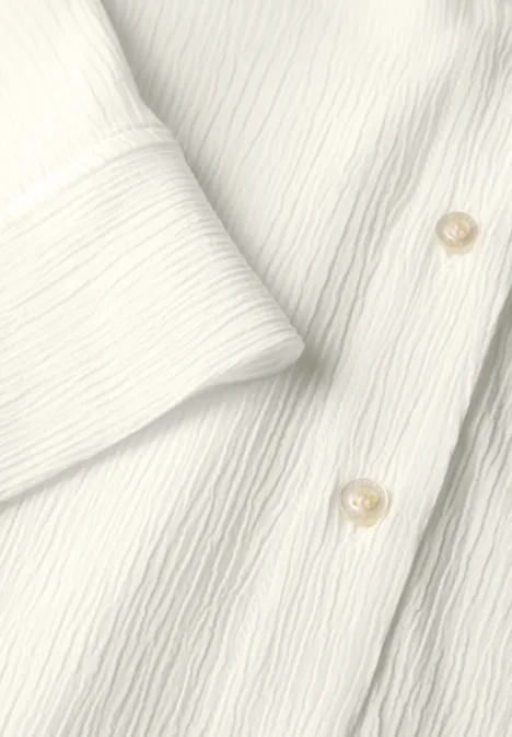 Crinkle-Hemdbluse off white