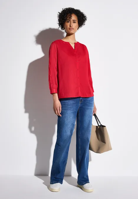 Bluse mit Tapedetails glory red