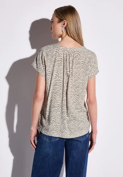 Bedruckte Bluse vintage stone