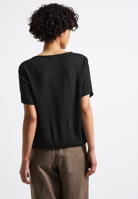 Blusenshirt mit Bänderdetail Black
