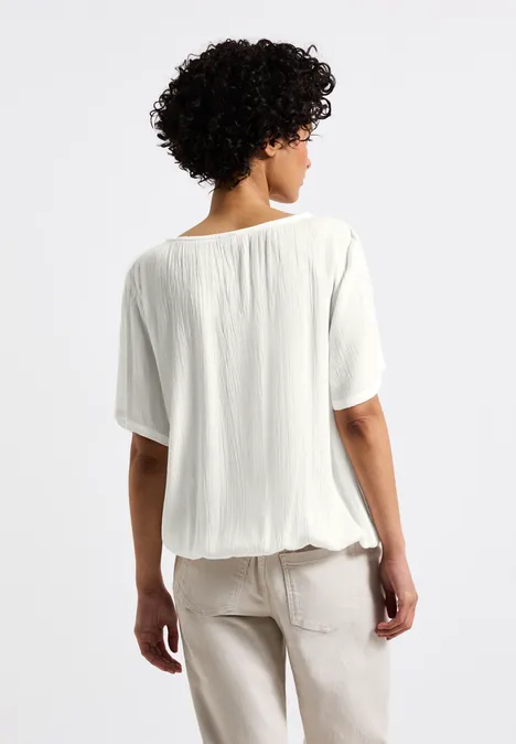 Blusenshirt mit Bänderdetail off white