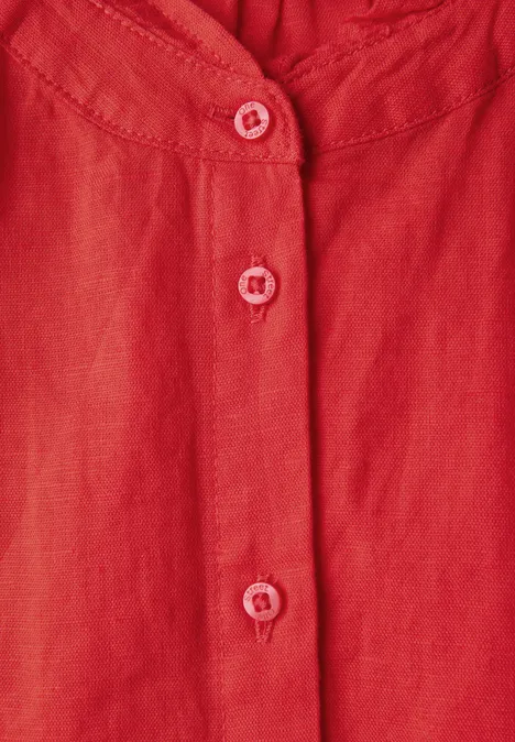 Leinenmix-Bluse mit Rüschen glory red