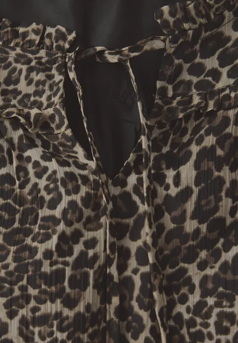 Blouse en mousseline avec volants Black