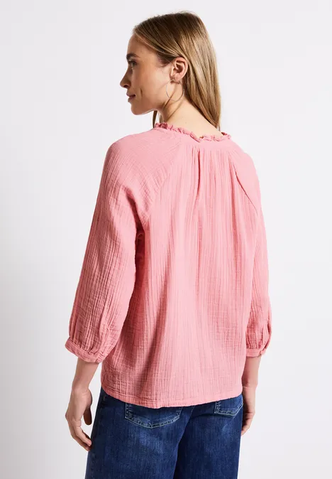 Musselin Tunika mit Rüschen blush peach