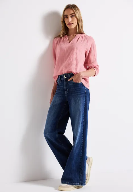 Musselin Tunika mit Rüschen blush peach
