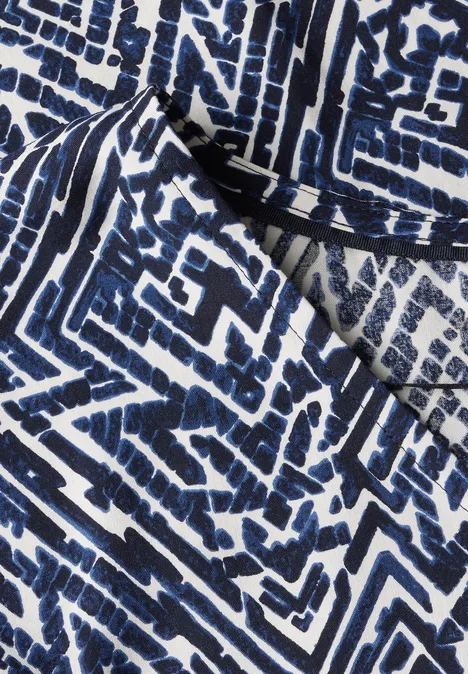 Gemusterte Bluse deep blue