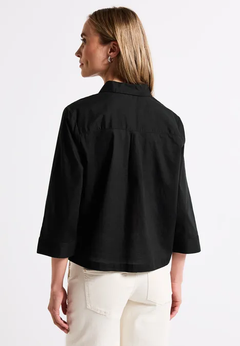 Baumwoll-Hemdbluse Black
