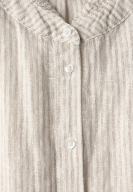 Ärmellose Leinenbluse dark moonstone sand