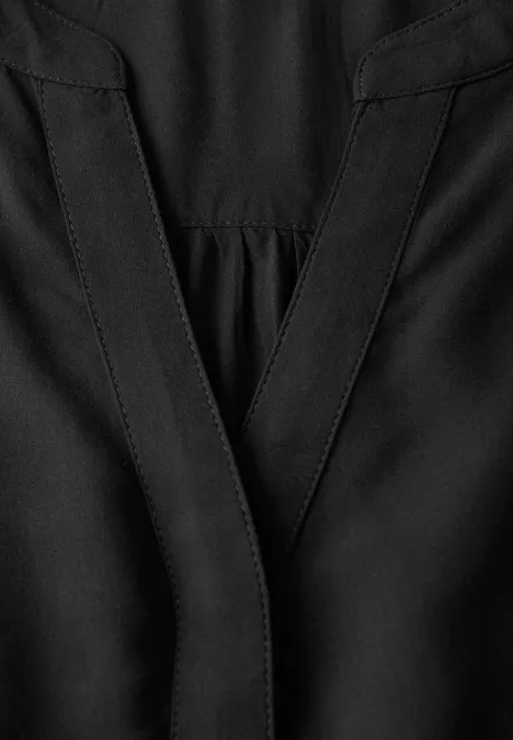 Split Neck Blusentop Black